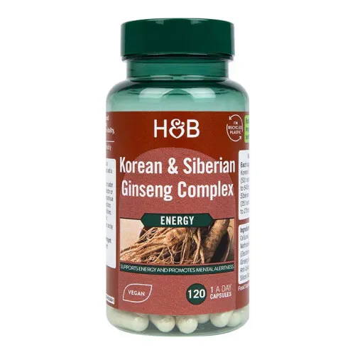 Korean & Siberian Ginseng kompleks, 120 vkapsler