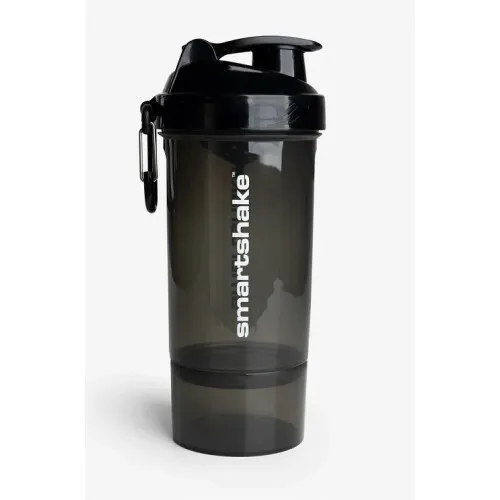 Shaker med 2 beholdere i gennemsigtig sort (800 ml)