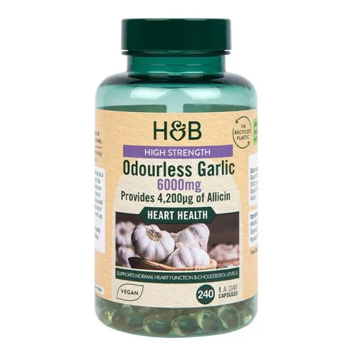 Højt doserede Odourless Garlic 6000mg, 240 kapsler