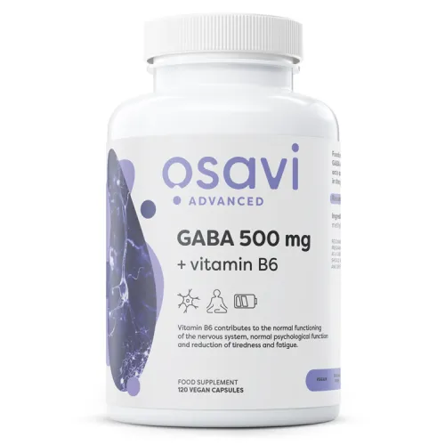 GABA 500mg + Vitamin B6 120 v-kapsler