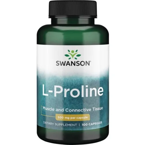 Swanson L-Prolin, 500 mg, 100 kapslar