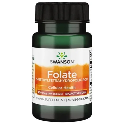 Swanson Folat (5-Methyltetrahydrofolic Acid), 400 mcg, 30 kapslar