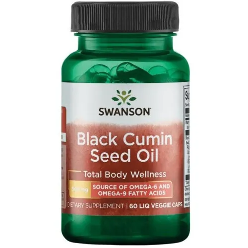 Swanson Svartkumminfrö Olja, 500 mg, 60 kapslar