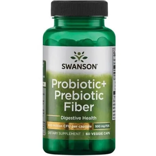 Swanson Probiotic+ Prebiotic Fiber, 60 kapslar