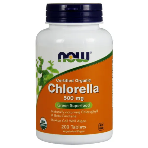Now Foods Chlorella, 500 mg, 200 tabletter