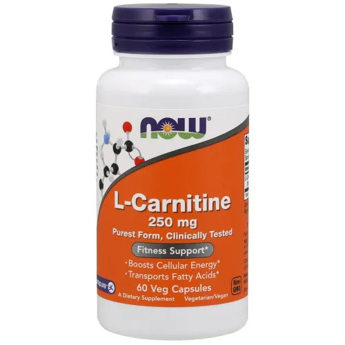 Now Foods L-Karnitin, 250 mg, 60 kapslar