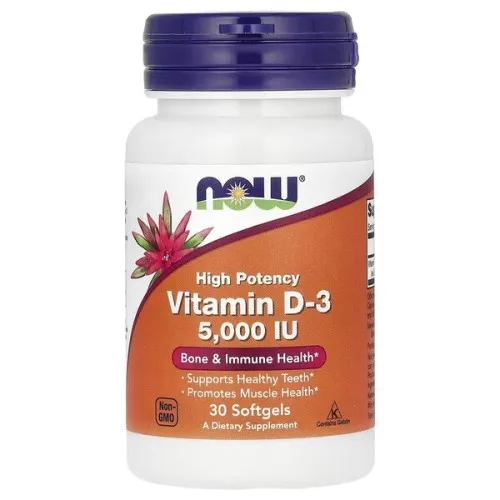 Now Foods Vitamin D-3, 5000 IU, 30 kapslar