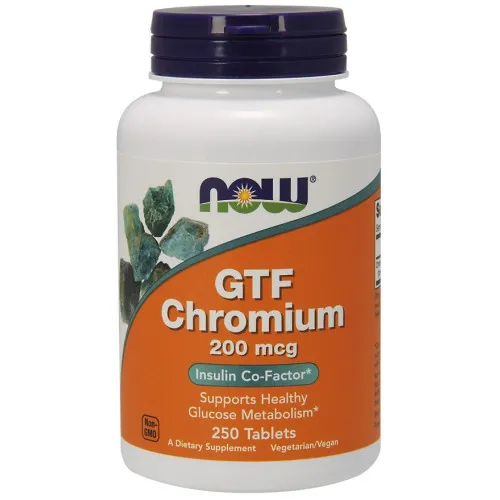 Now Foods GTF Krom, 200 mcg, 250 tabletter