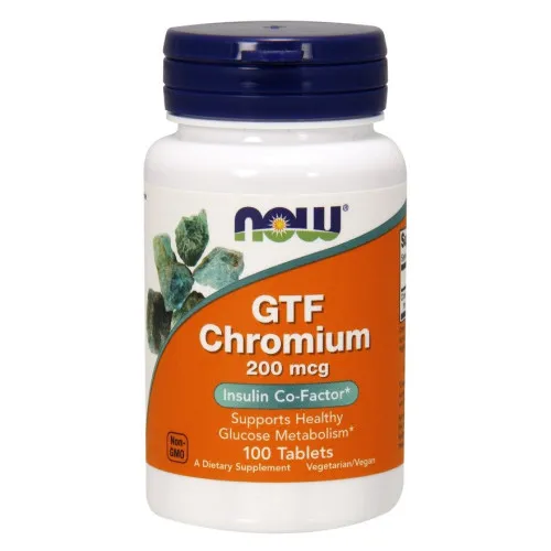 Now Foods GTF Krom, 200 mcg, 100 tabletter