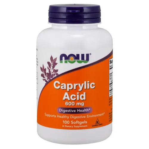Now Foods Kaprylsyra, 600 mg, 100 kapslar