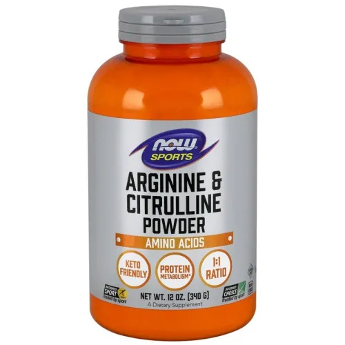 Now Foods Arginin & Citrullin pulver, 340 gram