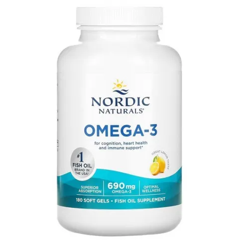 Nordic Naturals Omega-3, 690 mg, Citron, 180 kapslar