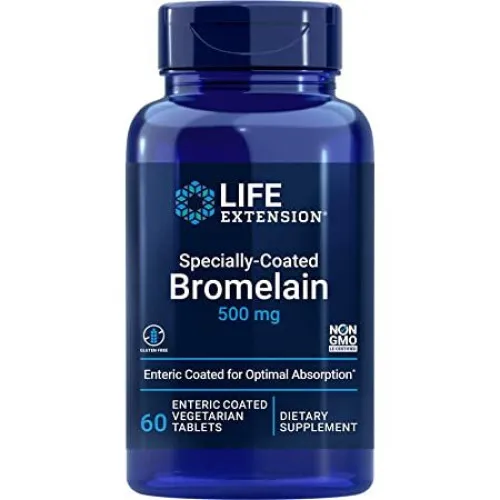 Life Extension Speciellt-Coated Bromelain, 500 mg, 60 tabletter