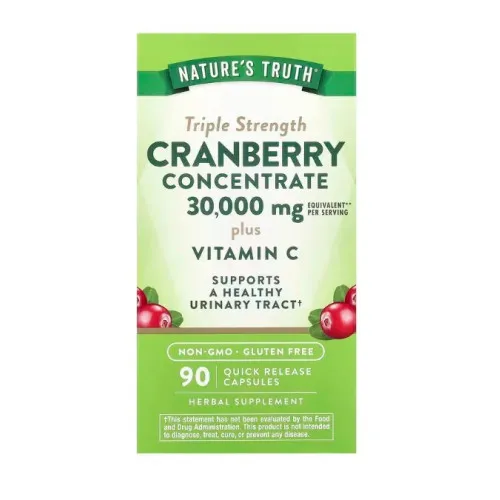 Nature's Truth Tripple Styrka Tranbär Koncentrat med Vitamin C, 90 kapslar