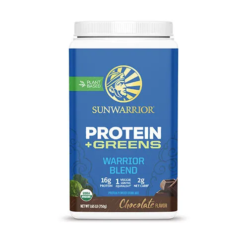 Sunwarrior Warrior Blend + Greens Ekologisk, 750 gram
