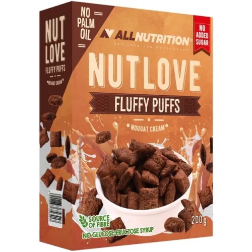 Allnutrition Nutlove Fluffy Puffs, Nougat Cream, 200 gram