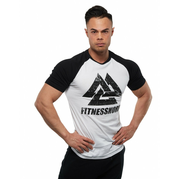 Herr t-shirt i svart/vitt med logo