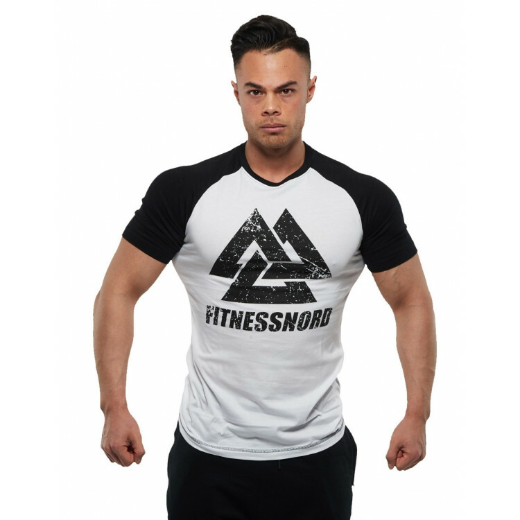 Herr t-shirt i svart/vitt med logo