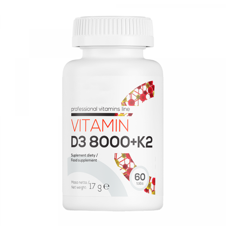 D3-vitamin og K2-vitamin (60 tabletter)