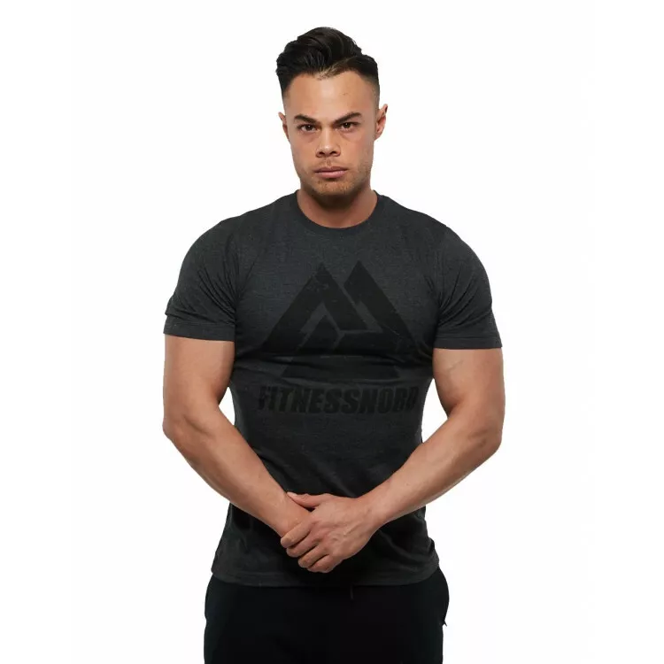 Herr t-shirt i mörkgrå med logo