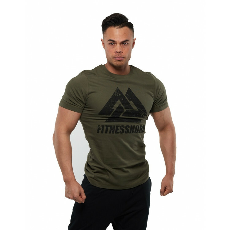 Herr t-shirt i army grön med logo