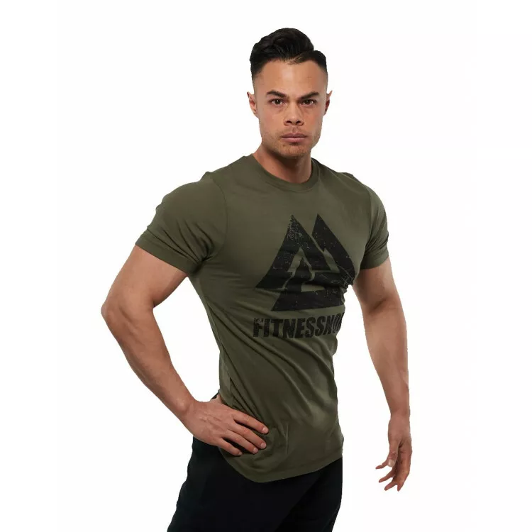 Herr t-shirt i army grön med logo