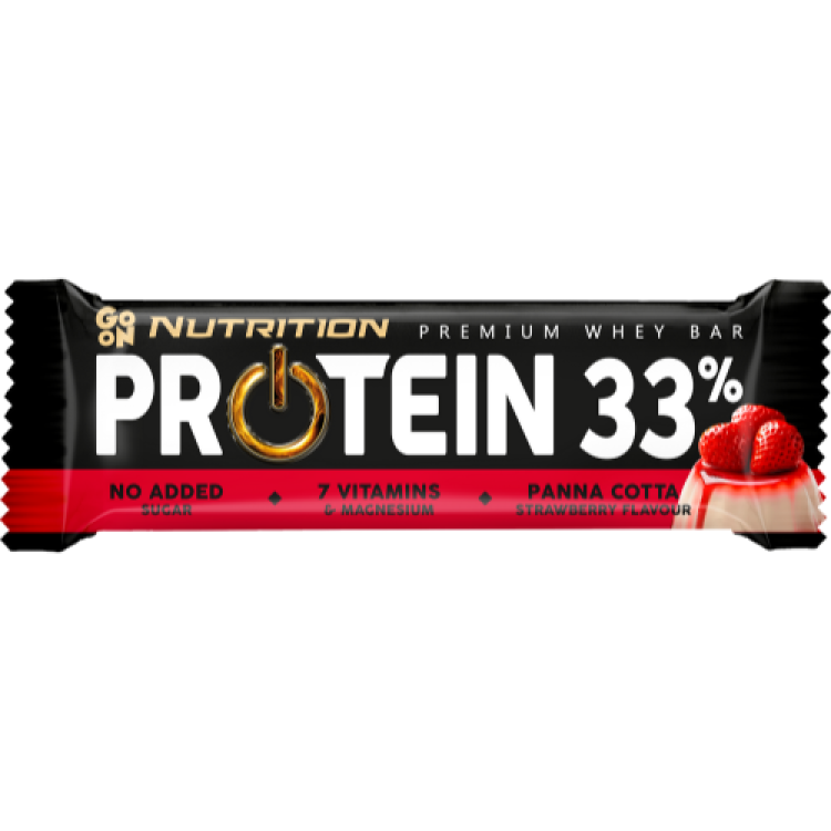 Proteinbar med 33% protein (1 x 50 g), Bedst før 14.05.2026 - Panna Cotta Strawberry