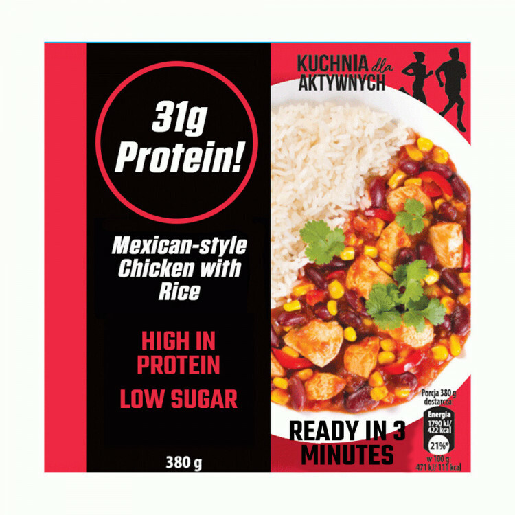 Proteinmåltid – Klar på 3 Minutter (380 g)-Mexican Style Chicken & Rice