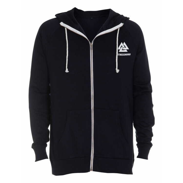 Unisex hættetrøje med lynlås i blått