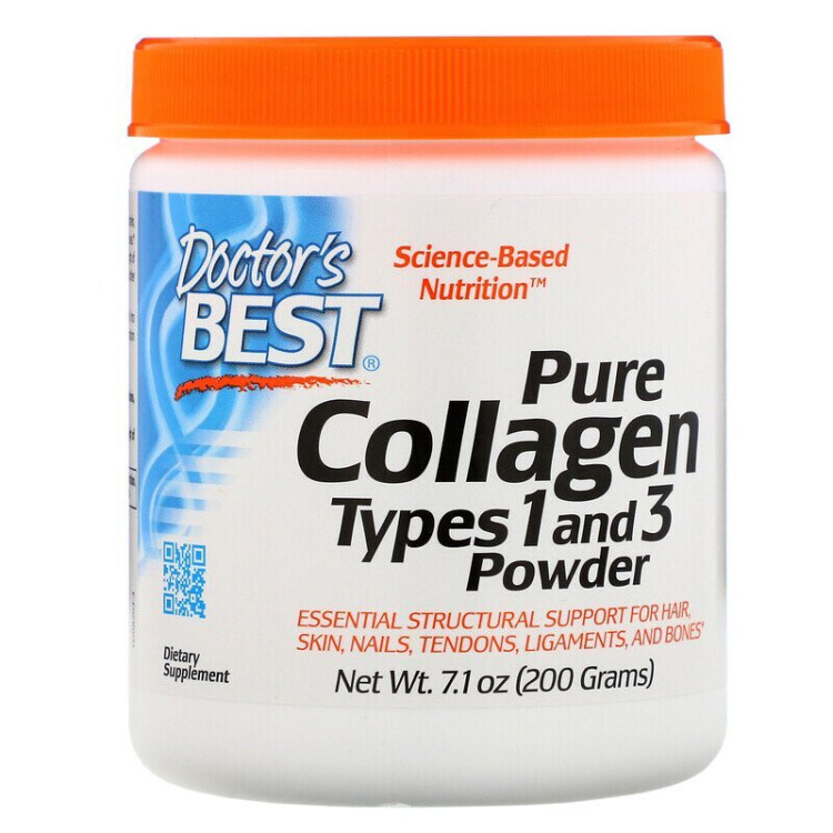 Pure Collagen Typer 1 og 3 pulver, 200g
