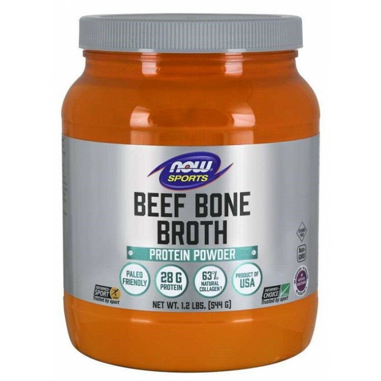 NOW Foods Benbuljong av nötkött, pulver, 544 gram