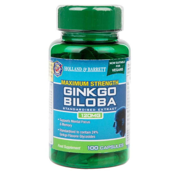 Maximum Strength Ginkgo Biloba 120mg, 100 kapsler