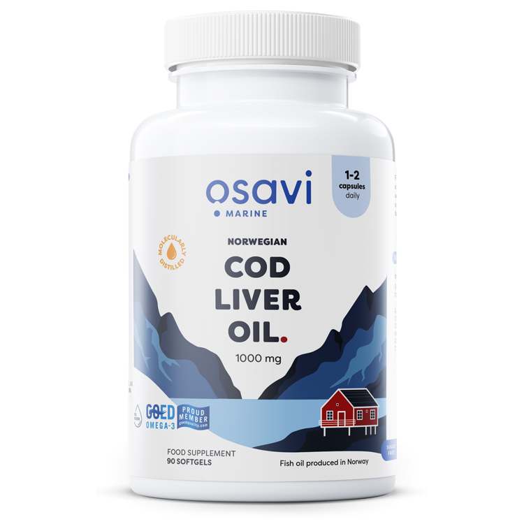 Norwegian Cod Liver Oil Softgels 1000mg (Lemon) 90 softgels