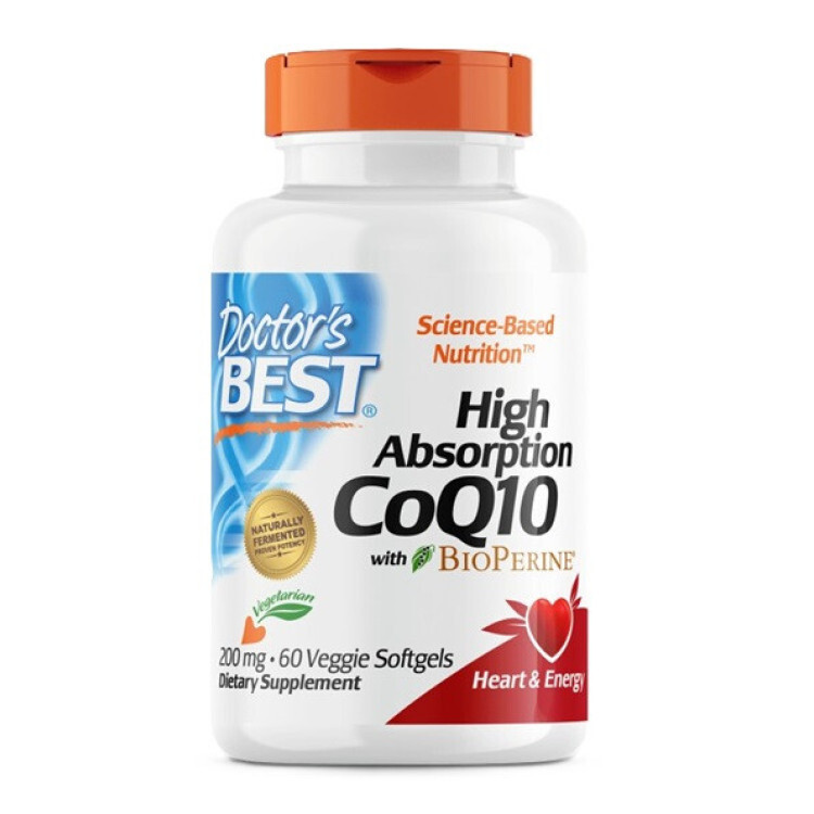 Højt optageligt CoQ10 med BioPerine 200mg, 60 veggie softgels