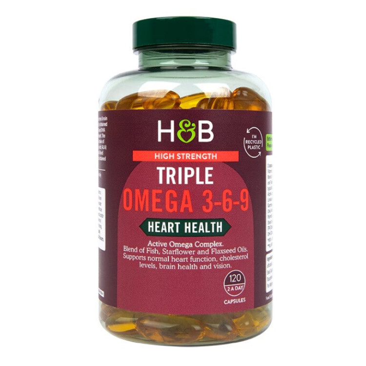 Højt doserede Triple Omega 3-6-9, 120 kapsler