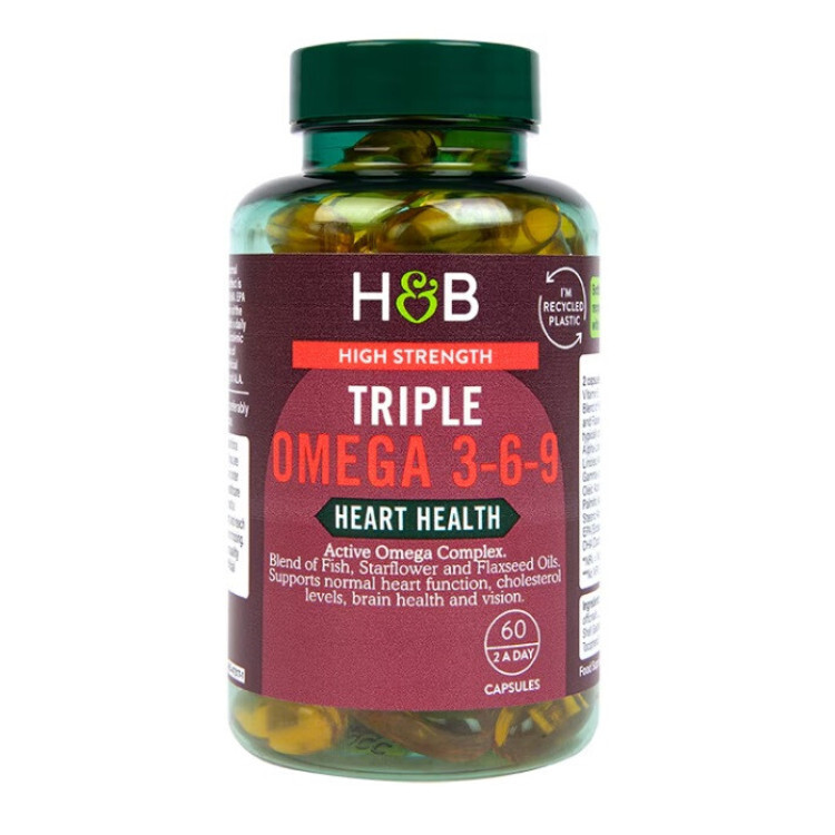 Højt doserede Triple Omega 3-6-9, 60 kapsler