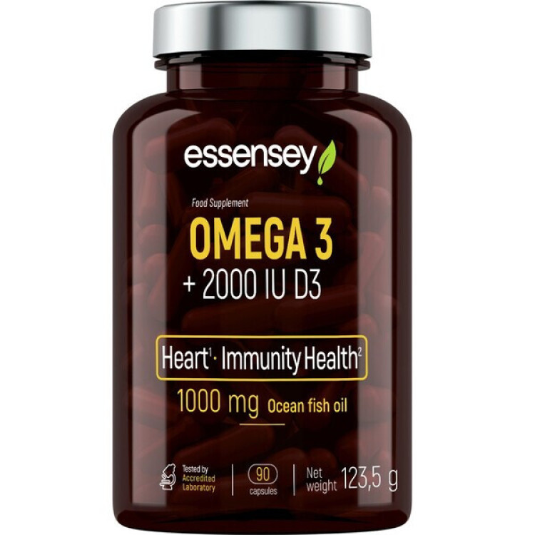 Omega 3 + 2000IU D3, 90 kapsler