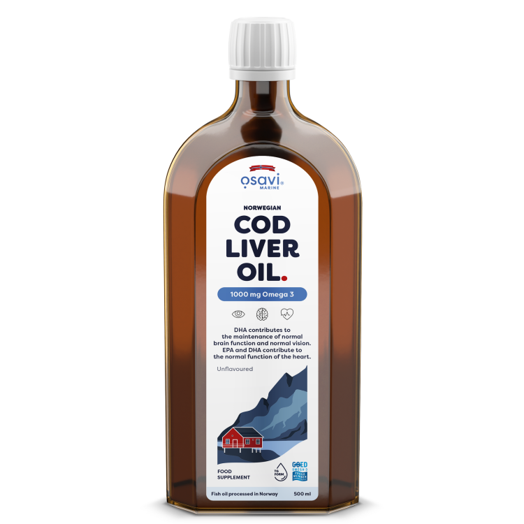 Norwegian Cod Liver Oil 1000mg Omega 3 (Unflavoured) 500 ml.