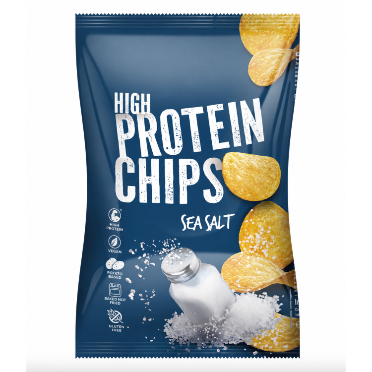 Proteinchips (1 x 60 g) - Sea Salt, Bedst før 30.06.2026