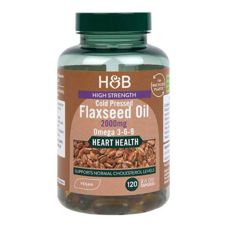 Högt doserad kallpressad Linfröolja 2000 mg, 120 vkapslar