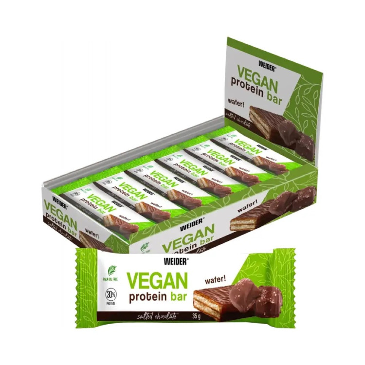 Weider Vegansk Protein Wafer Bar, 12 x 35 g