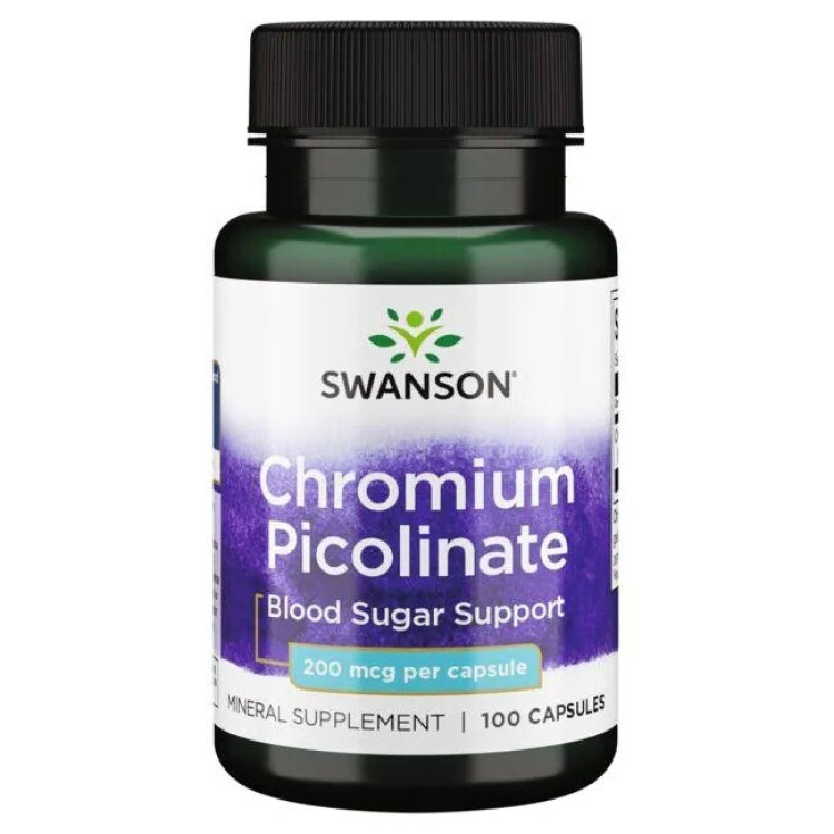Swanson Krom Pikolinat, 200 mcg, 100 kapslar