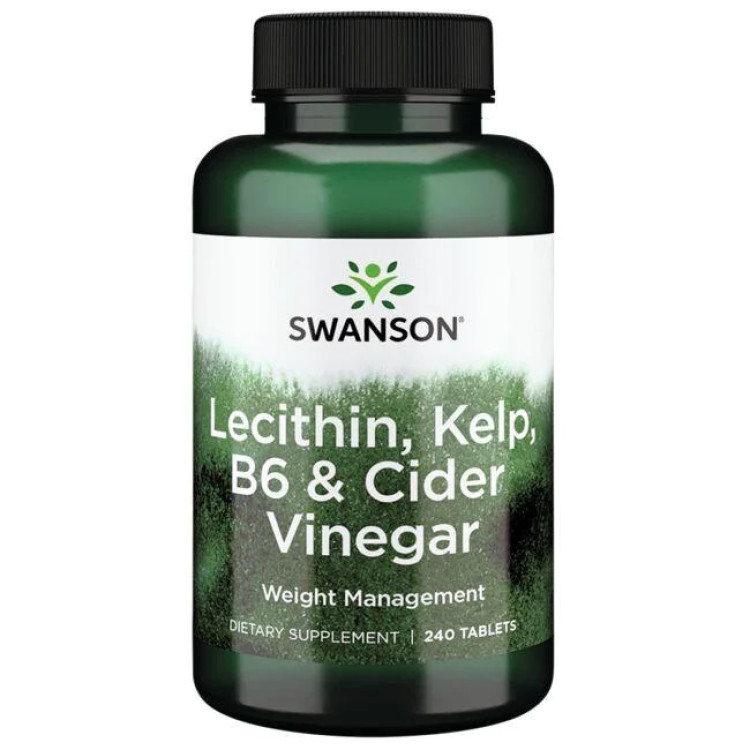 Swanson Lecitin, Kelp, B6 och Cider Vinäger, 240 tabletter