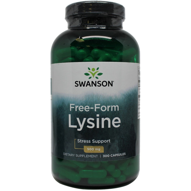Swanson Lysin, 500 mg fri form, 300 kapslar