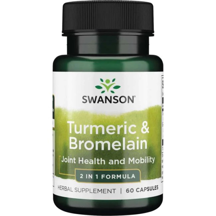 Swanson Gurkmeja och Bromelain, 60 kapslar