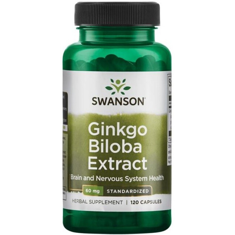 Swanson Ginkgo Biloba Extrakt, 60 mg, 120 kapslar