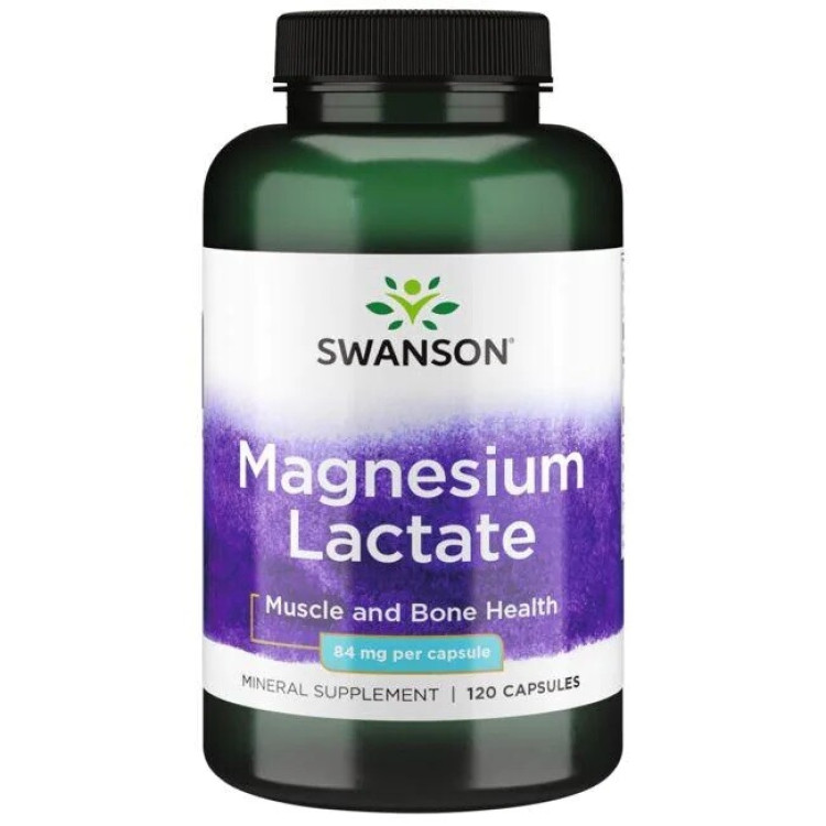 Swanson Magnesium Laktat, 84 mg, 120 kapslar