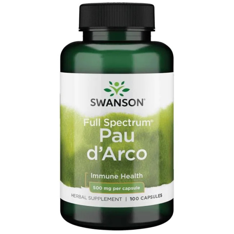 Swanson Full Spectrum Pau d'Arco, 500 mg, 100 kapslar