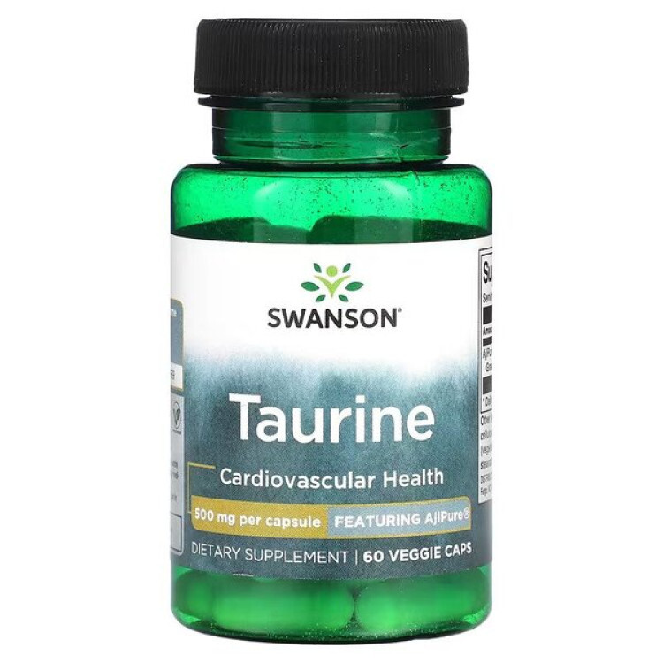 Swanson Taurin, 500 mg, 60 kapslar