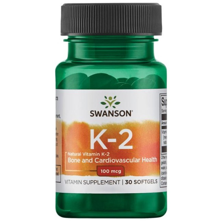 Swanson Vitamin K-2 Natural, 100 mcg, 30 kapslar